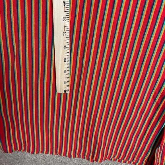Zara Trafaluc Tee Dress Size Small Red Stripe Side Button Short Sleeve Midi Knit - Picture 5 of 10